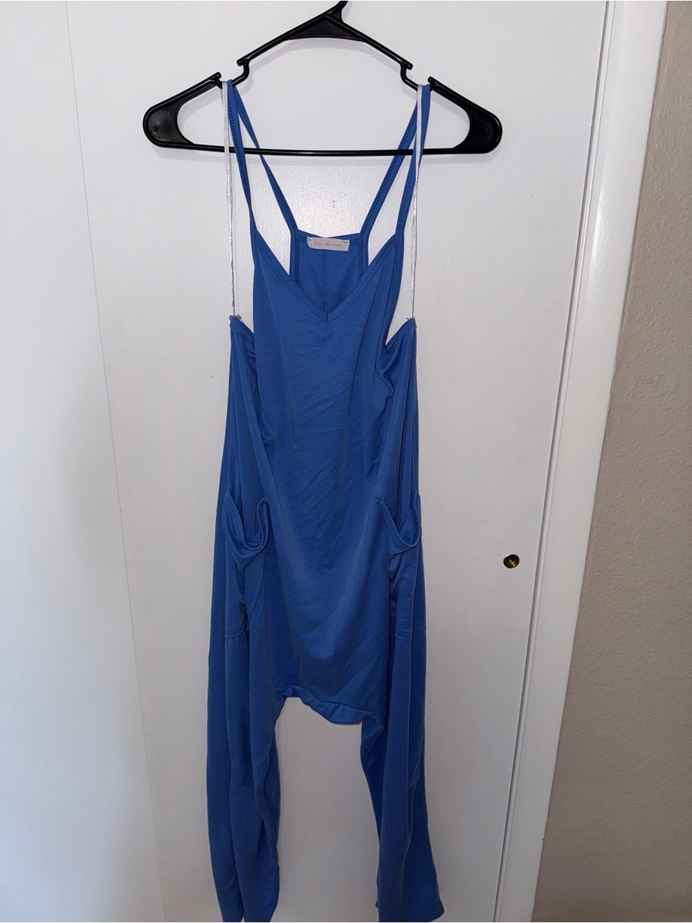 Ces Femme Royal Blue Draped Jumpsuit